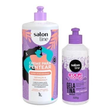 Imagem de Salon Line, Kit Super Desembaraço e Alta Definição com Creme de Pentear e Gelatina Capilar, Veganos - Para Cabelos Cacheados, Crespos e em Transição, 320 g e 1 L