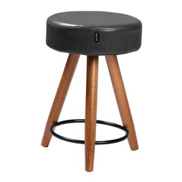 Imagem de KIT 2 Banqueta Baixa Paris Banquinho com 50cm - Salaone, Preto