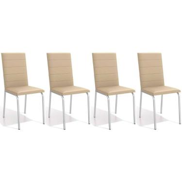 Imagem de Kit 4 Cadeiras Sala Jantar Amsterdã C091 4 Un Cromada/Nude 16 - Kappesberg