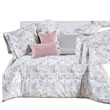 Imagem de Kit Coordenado Edredom, Cobre Leito E Lençol Sensuale Super King Protea 8 Peças - 80% Algodão, 20% Poliéster