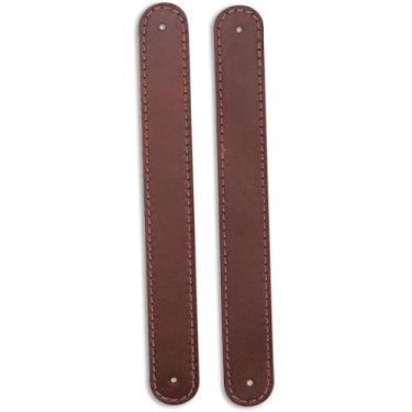 Imagem de CestAntiQ Puxadores de gaveta de couro de flor integral puxadores de armário duráveis feitos à mão puxadores de armário elegantes DIY ferragens de melhoria doméstica puxadores de móveis rústicos com