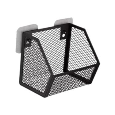 Imagem de Bothyi Cestas de parede, cestas organizadoras de metal com arame, de arame de metal para montagem na parede, para despensa, armário de cozinha, sala de estar, Preto, 14.8 X 11 X 13.5 Cm