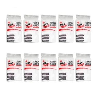 Imagem de Esponja Mágica Melamina, Kit com 10 Unidades, 10 x 6 x 2cm, Bucha Multiuso para Limpeza Limpa Tudo Tira Mancha