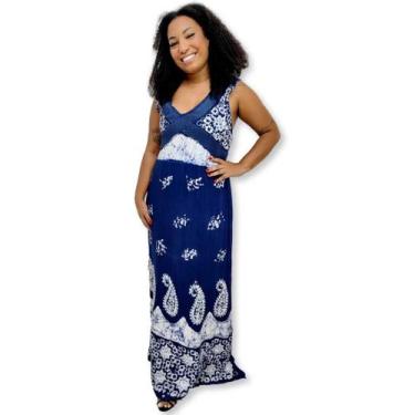 Imagem de Vestido Longo Indiano Regata Bordado Batik com Renda 1015 - Sarat Moda