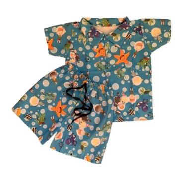 Imagem de Conjunto Infantil Menino Mauricinho Mundo Bita Fundo do Mar - Top Baby