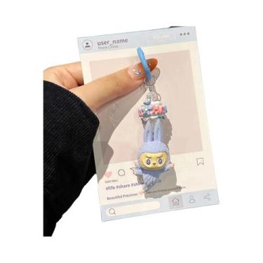 Imagem de Chaveiro De Boneca Flocada Labubu, Pingente Com 7 Estilos, Corrente Fo