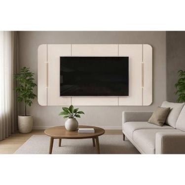Imagem de Painel Home p/ TV até 75 Pol Areta 218x132cm Off White - DJ Móveis