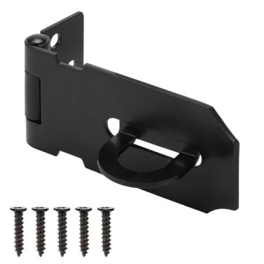 Imagem de Trava de ferrolho de porta de 7,6 cm, fecho de segurança para fecho, ferrolho de aço inoxidável para portão de cerca, porta de celeiro, armário de galpão, gaveta, acabamento preto com parafusos, 1