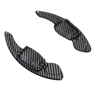 Imagem de HIBEYO Extensão de remo de volante adequada para Volkswagen Tiguan Lamando Golf MK6 Scirocco Sharan Touareg Gran Lavida Lavida Phideon SEAT Leon Passat CC/R36 ABS Plastic Paddle Shifter-Pattern Preto
