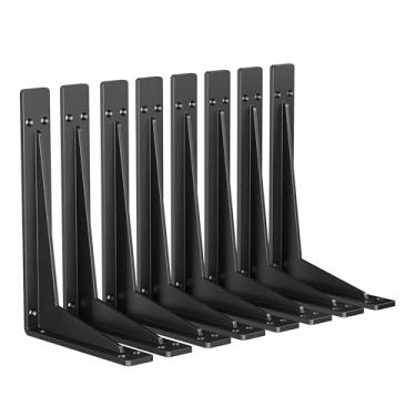 Imagem de NEODROP Pacote Com 8 Suportes De Prateleira 6 Polegadas Para Serviços Pesados, Suporte Parede Metal Premium Lareira, Bancada, Prateleiras Armazenamento Garagem | Fer