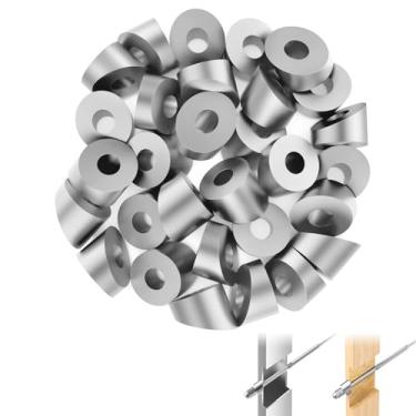 Imagem de Arruela chanfrada CKE de aço inoxidável com ângulo de 30 graus para trilho de cabo de deck T316 de 0,63 cm a 0,95 cm T316 de grau marítimo, madeira / metal / postes de alumínio, balastro faça-você-mesmo