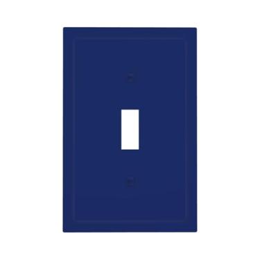 Imagem de LOLREAI Placa de proteção para interruptor de luz, azul marinho, 1 gangue, capa de placa de parede, interruptor único, capas decorativas para placa de interruptor, placa frontal elétrica para banheiro