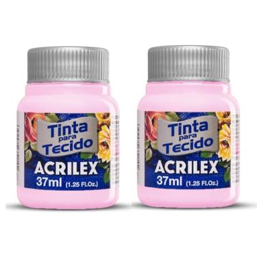 Imagem de Tinta Para Tecido Fosca Acrilex 37ml 2 Unidades Artesanato Fixação Frio Alta Cobertura – Fixação a Frio e Alta Cobertura Com Acabamento Fosco, Este Kit É A Escolha Perfeita Para Quem Busca Qualidade (Rosa Bebe 813)