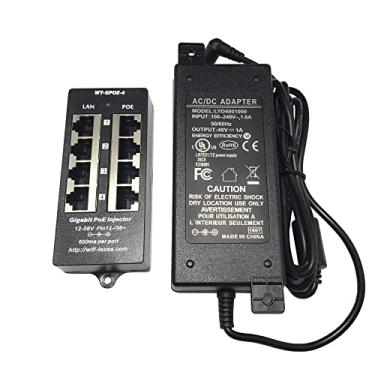 Imagem de PoE Texas Injetor De 4 Portas - Gigabit Passive Power Over Ethernet Com Fonte Alimentação Ul 48 V E W 802.3Af Para Telefones Voip, Pontos Acesso Wi-Fi, Câmeras Ip, Adicione A Qualquer Switch