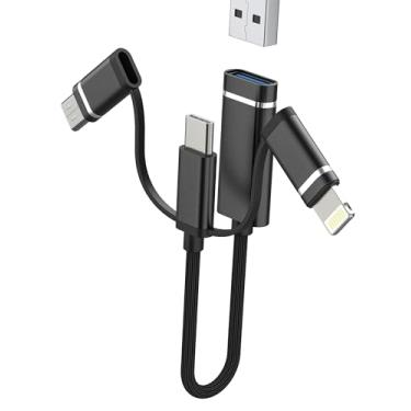 Imagem de Adaptador de cabo USB C OTG (3 em 1) Lightning Micro USB tipo C conversor para Apple para iPhone 16 15 14 Pro Max MacBook compatível com Samsung Android Laptop Flash Drive câmera para iPad porta de