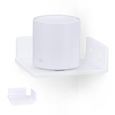 Imagem de BRAINWAVZ Suporte de prateleira de canto de 16,5 cm para alto-falantes, câmeras, monitores de bebê, plantas, livros eletrônicos, colecionáveis e muito mais, adesivo e parafuso em prateleiras