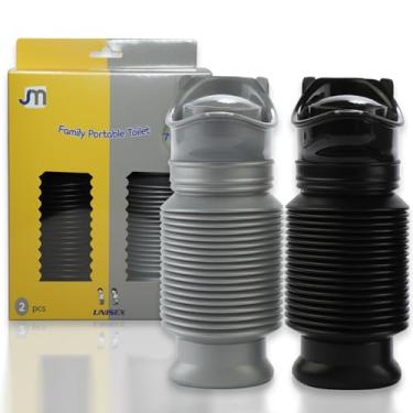 Imagem de Lpluziyyds Mictório de emergência escalável, pacote com 2 unidades de vaso sanitário portátil de 750 ml para carro, mini acampamento ao ar livre, viagem, encolhível, móvel, vaso sanitário, garrafa de