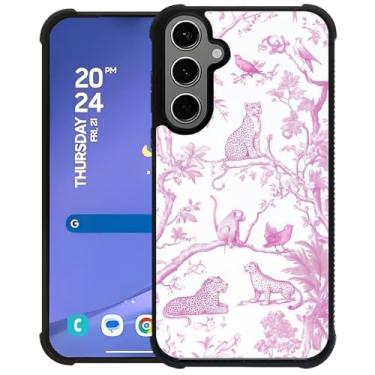 Imagem de FKBRCL4U Capa para Samsung Galaxy S24 S25 Plus, design gráfico para meninas e meninos, silicone macio, acrílico, choque, para Samsung Galaxy S24 S25 Plus rosa francês toile chinoiserie flores padrão