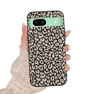 Imagem de Zrutru Linda capa de telefone leopardo para Google Pixel 8A 6,1 polegadas, capa de silicone macio TPU fina à prova de choque com estampa de desenho animado branco de luxo estampa de desenho animado
