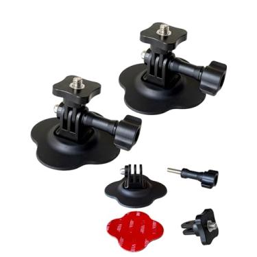 Imagem de HERSAUL Suporte universal para câmera de ação para GoPro Hero 12-8 e Insta360 X4/X3/X2, suporte de câmera de capacete, base adesiva para montagem de capacete Insta360, prancha de surfe, motocicleta