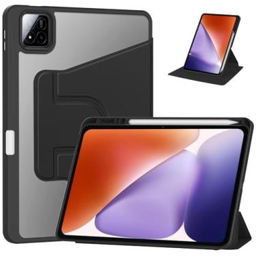 Imagem de Capa para Xiaomi Pad 7/Xiaomi Pad 7 Pro [Novo 2024] 11,2 polegadas, capa para tablet NOUKAJU com rotação de 360°, capa com suporte para lápis e suporte para Xiaomi Pad 7 e Pad 7 Pro (preto)