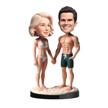 Imagem de Praia artesanal - Casal temático que balança a cabeça personalizada da foto repleta de vibração de romance de verão Um presente exclusivo para celebrar memórias de férias uma lembrança vívida