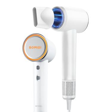 Imagem de Secador de Cabelo Profissional 1600W Baixo Ruído, Íons Negativos, Controle de Temperatura, Motor Brushless de Alta Velocidade (110000 RPM), Secagem Rápida, Alta Velocidade 23m/s Portátil, 127V (White-127V)