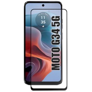 Imagem de [GL CASES] Película Motorola Moto G34 Anti Risco Película Moto G34 Vidro Temperado 3D 9H Proteção Com Cobertura Total Da Tela + Kit Limpeza Para Aplicação