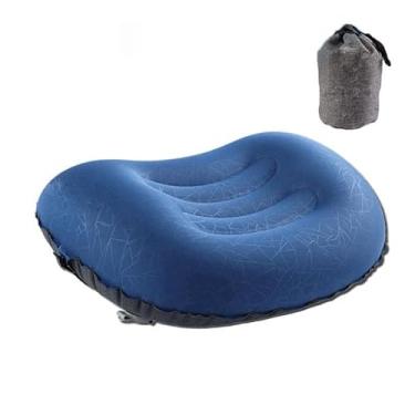 Imagem de Almofada inflável ultraleve para viagem Tomo – Kodiak compressível, compacta, confortável, ergonômica, almofadas infláveis com suporte de pescoço e lombar para acampamento, caminhada, mochila (oceano)