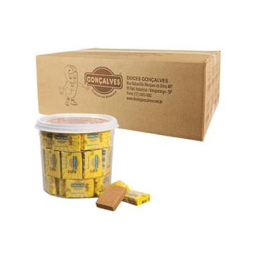 Imagem de Paçoquinha Quadrada Kit c/ 6 Potes 1,1kg com 50 unidades - Doces Gonça