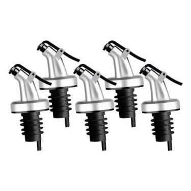 Imagem de Kit 5 Bico Dosador de Garrafa de Azeite Vinagre com Vedação Silicone T