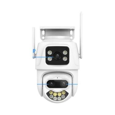 Imagem de Câmera IP 4K WIFI 9MP PTZ Externa Três Lentes AI Detecção Humana IP66 