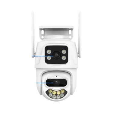 Imagem de Câmera IP 4K WIFI 9MP PTZ Externa Três Lentes AI Detecção Humana IP66 