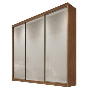 Imagem de Guarda Roupa Casal Londres 3 Portas 6 Gavetas Cumaru 25 Fendi com Nicho – Novo Horizonte