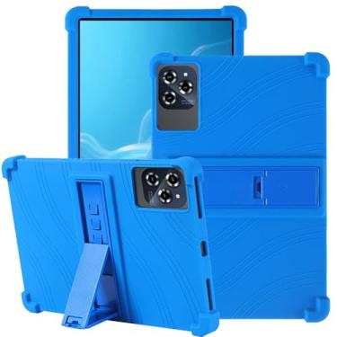 Imagem de Hoibon Capa para tablet TABWEE T90, para TABWEE W90 11 polegadas, capa infantil de silicone macio à prova de choque com capa de suporte para tablet TABWEE T90/TABWEE W90 11 polegadas (azul)