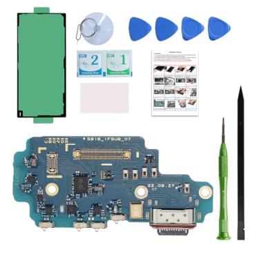 Imagem de LOZOP Placa de porta de carregamento USB-C com leitor de cartão SIM compatível com Samsung Galaxy S23 Ultra 5G (versão norte-americana)