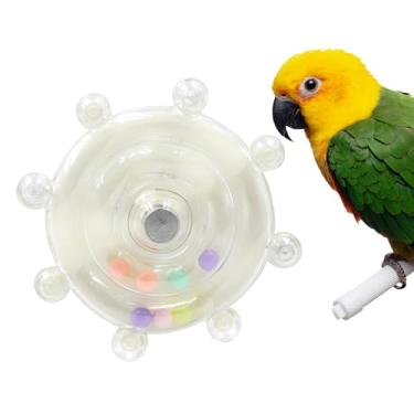 Imagem de Brinquedos de pássaros para periquitos, brinquedos interativos de chocalho com poleiro, roda rotativa, brinquedos de papagaio para pássaros médios, calopsitas pequenas, brinquedo de enriquecimento