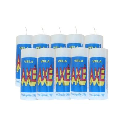 Imagem de Pacote com 10 Vela Axé Branca 290g Vela 7 dias