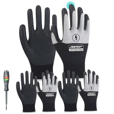 Imagem de JSBAGGT Luvas Isolantes Elétricas 500V-3 Peças, Resistência À Tensão, Para Eletricista, Trabalho De Alto Isolamento, Retardante Chamas E Borracha Antiderrapante (Preto Branco)