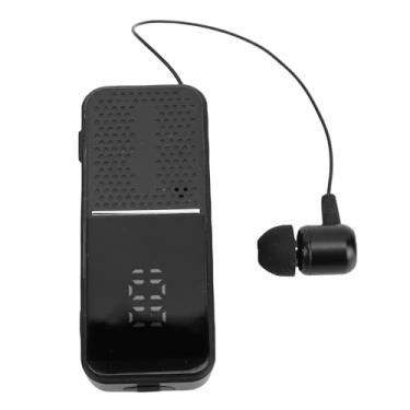 Imagem de ASHATA Microfone Sem Fio, Microfone de Lapela Lavalier, Vibração de Chamadas Digital Display 400mAh Bateria de até 50 Horas de Jogo, para Dirigir ou Andar de Bicicleta (Preto)