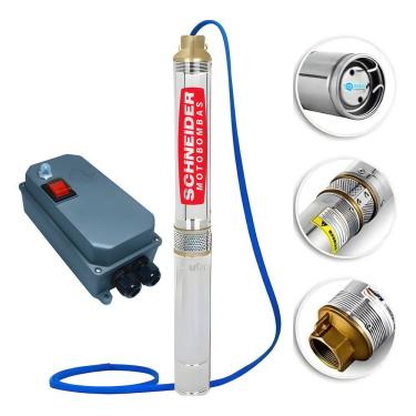 Imagem de Motobomba Submersa Schneider Caneta Poço 1,5cv + Painel Box
