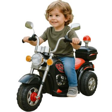 Imagem de Moto Elétrica Bang Toys Infantil Chopper Guardian X Preta 6V
