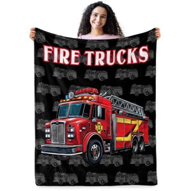 Imagem de Cobertor de caminhão de bombeiros, brinquedos para crianças, cobertor macio para decoração de quarto de meninos e meninas, cobertores aconchegantes de aniversário para crianças, adolescentes