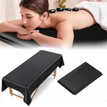 Imagem de Damsale Lençol de mesa de massagem de 203 x 129 cm – Tapete de cera reutilizável e capa de cama de massagem à prova d'água com superfície de tapete de enceramento de PVC, capa de cama de spa durável