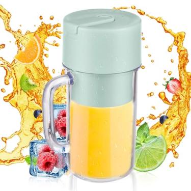 Imagem de HEEPDD Liquidificador Portátil de 340 Ml, Tipo C Mistios de Frutas Recarregáveis ​​USB Misturadores de Frutas Garrafa de Mistura Pessoal para Shakes Smoothies Juice Travel Kitchen (GREEN)