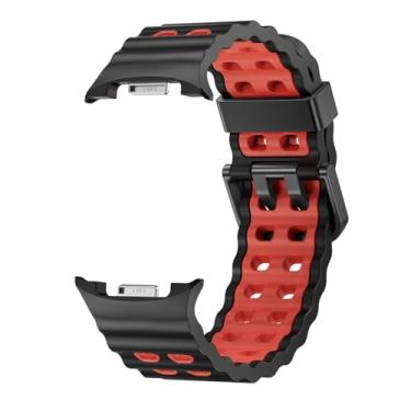 Imagem de Pulseira Ondas Sport LTimports compativel com Galaxy Watch 8 Classic 46mm, Galaxy Watch 8 44mm e Galaxy Watch8 40mm (LT-Preto-vermelho)