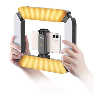 Imagem de Equipamento de vídeo para smartphone com luz ULANZI Luz U-Rig, Estabilizador portátil com anel de luz 8.500K para filmagem gravação de vídeo no YouTube, TikTok, bateria embutida de 8.000 mAh