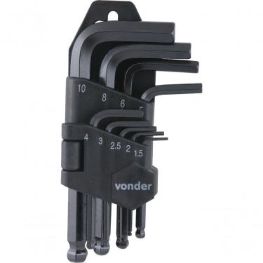 Imagem de Jogo Chave Allen 1,5-10,0mm Tipo L Abaulada Curta Vonder