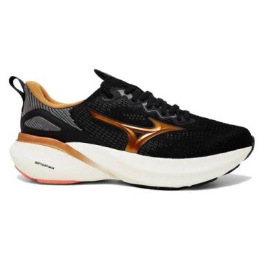 Imagem de Tênis Mizuno Glow 3 Feminino - Preto-Dourado, 36
