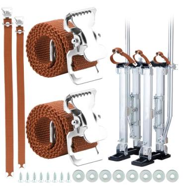 Imagem de Conjunto de tiras de palafitas de drywall de 4 peças, peças de reposição de fivela dupla ajustáveis com parafusos e espaçadores, ajuste universal para reforma doméstica, trabalho de teto e